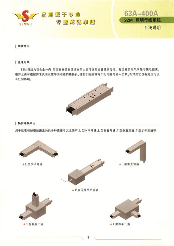 SZM 照明母線 400A-63A 說(shuō)明書